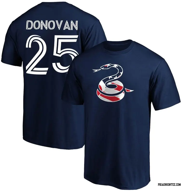 Men's Philadelphia Union ＃25 Chris Donovan Navy Name & Number Banner Wave T-Shirt