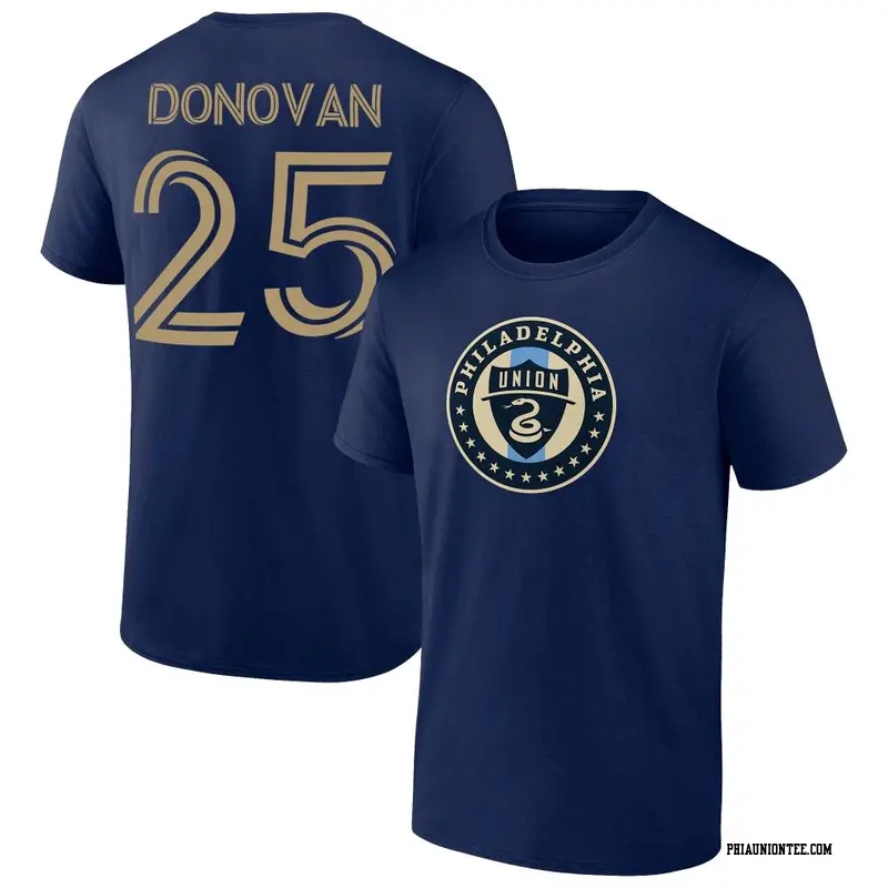 Men's Philadelphia Union ＃25 Chris Donovan Navy Name & Number T-Shirt